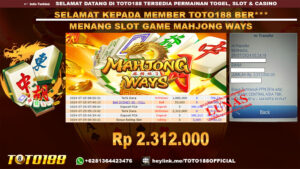 Bukti JP Kemenangan SLOT GAME MAHJONG WAYS 29 jul 24