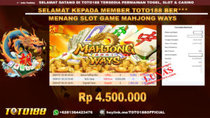 Bukti JP Kemenangan SLOT GAME MAHJONG WAYS 30 jul 24