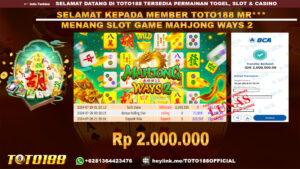Bukti JP Kemenangan SLOT GAME MAHJONG WAYS 2 29 jul 24