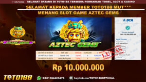 Bukti JP Kemenangan SLOT GAME AZTEC GEMS 30 jul 24