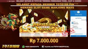 Bukti JP Kemenangan SLOT GAME MAHJONG WAYS 30 jul 24