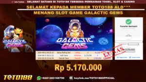 Bukti JP Kemenangan SLOT GAME GALACTIC GEMS 21 agust 24