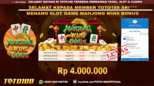 Bukti JP Kemenangan SLOT GAME MAHJONG WINS BONUS 16 agust 24