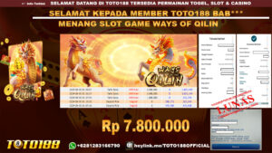 Bukti JP Kemenangan SLOT GAME WAYS OF QILIN 30 agust 24