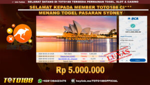 Bukti JP Kemenangan Togel Pasaran Sydney 06 Agust 24