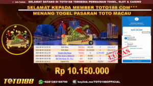 Bukti JP Kemenangan TOGEL PASARAN TOTO MACAU 09 Agust 24
