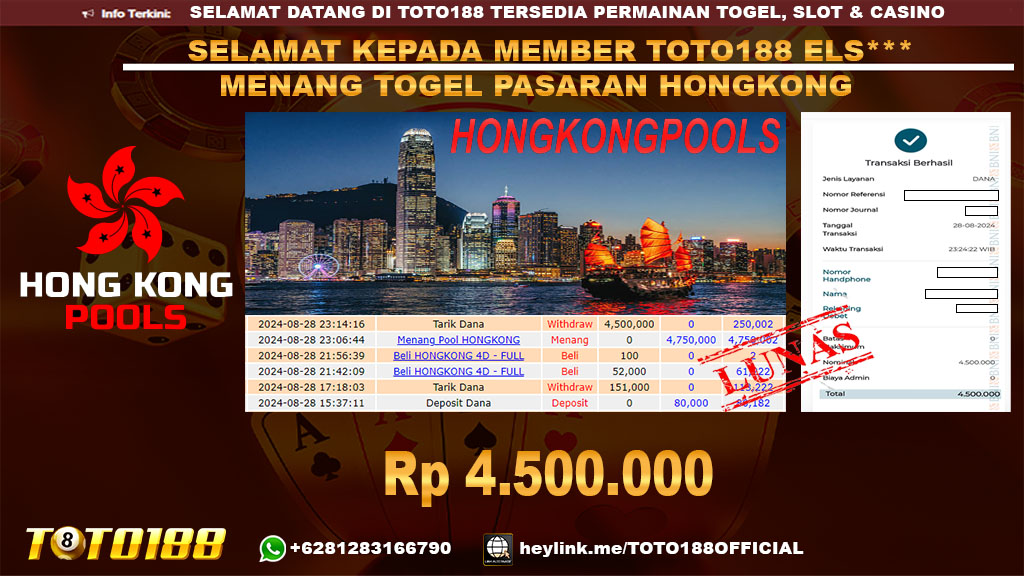 Bukti JP Kemenangan TOGEL PASARAN HONGKONG 28 agust 24