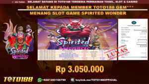 Bukti JP Kemenangan SLOT GAME SPIRITED WONDER 28 Agust 24