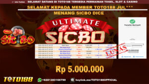 Bukti JP Kemenangan SICBO DICE 24 agust 2024
