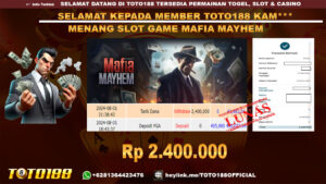 Bukti JP Kemenangan SLOT GAME MAFIA MAYHEM 01 agust 24