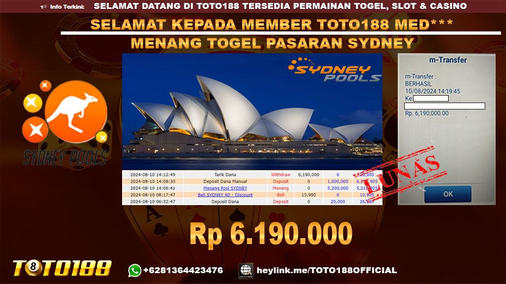 Bukti JP Kemenangan Togel Pasaran Sydney 10 Agust 24