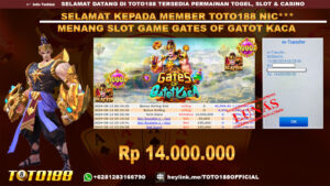 Bukti JP Kemenangan SLOT GAME GATES OF GATOTKACA 13 Agust 24