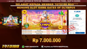 Bukti JP Kemenangan SLOT GAME GATES OF OLYMPUS 01 Agust 24