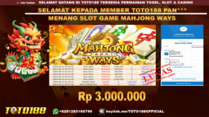 Bukti JP Kemenangan SLOT GAME MAHJONG WAYS 10 agust 24