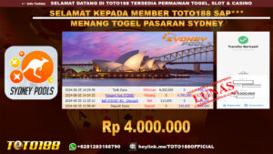 Bukti JP Kemenangan Togel Pasaran Sydney 25 Agust 24