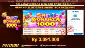 Bukti JP Kemenangan SLOT GAME SWEET BONANZA 1000 12 agust 2024