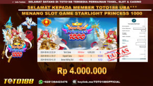 Bukti JP Kemenangan SLOT GAME STARLIGHT PRINCESS 1000 06 agust 24