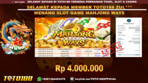 Bukti JP Kemenangan SLOT GAME MAHJONG WAYS 02 agust 24