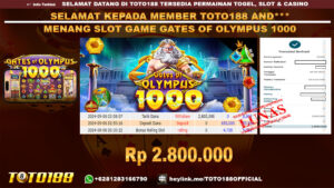 Bukti JP Kemenangan SLOT GAME GATES OF OLYMPUS 1000 06 SEP 24