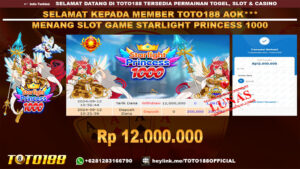 Bukti JP Kemenangan SLOT GAME STARLIGHT PRINCESS 12 sept 24