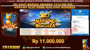 Bukti JP Kemenangan SLOT GAME MAHJONG BONANZA 05 SEP 24