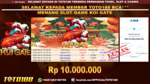 Bukti JP Kemenangan SLOT GAME KOI GATE 27 sept 24
