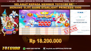 Bukti JP Kemenangan SLOT GAME STARLIGHT PRINCESS 1000 25 sept 24