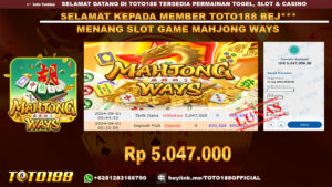 Bukti JP Kemenangan SLOT GAME MAHJONG WAYS 01 sept 24