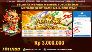 Bukti JP Kemenangan SLOT GAME MAHJONG WAYS 02 sept 24