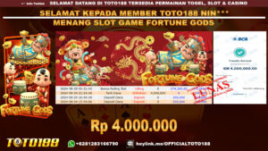 Bukti JP Kemenangan SLOT GAME FORTUNE GODS 24 SEP 24