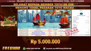 Bukti JP Kemenangan TOGEL PASARAN TOTO MACAU 23 SEP 24