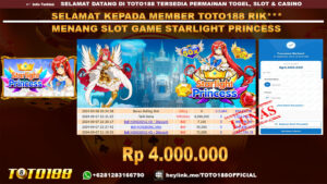 Bukti JP Kemenangan SLOT GAME STARLIGHT PRINCESS 07 sept 24