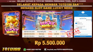 Bukti JP Kemenangan SLOT GAME LUCKY NEKO 03 SEP 24