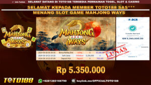 Bukti JP Kemenangan SLOT GAME MAHJONG WAYS 19 sept 24