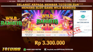 Bukti JP Kemenangan SLOT GAME WILD BANDITO 21 SEP 24