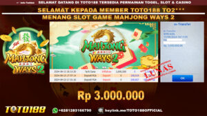 Bukti JP Kemenangan SLOT GAME MAHJONG WAYS 2 13 SEP 24