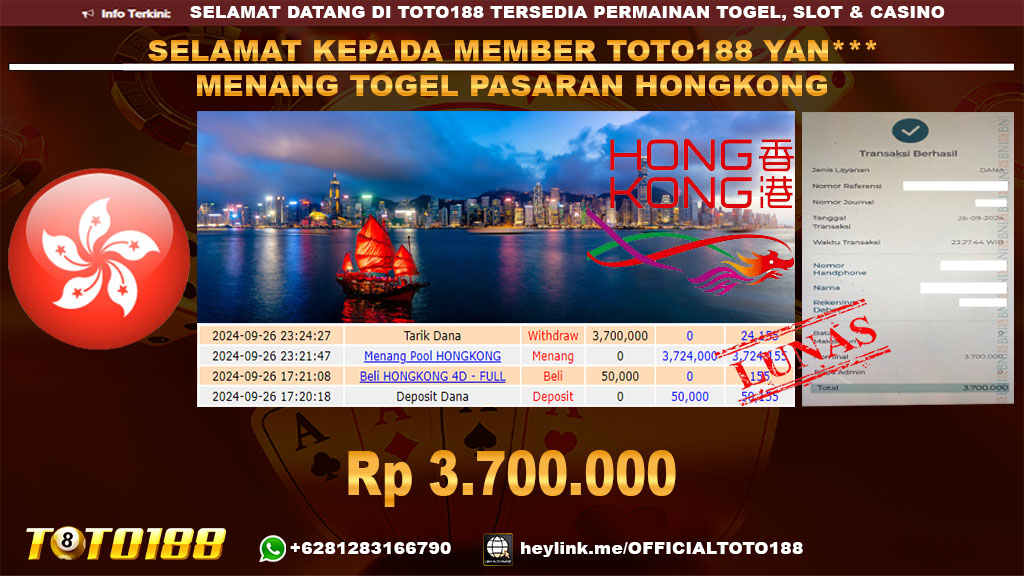 Bukti JP Kemenangan TOGEL PASARAN HONGKONG 26 SEP 24