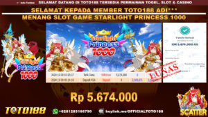 Bukti JP Kemenangan SLOT GAME STARLIGHT PRINCESS 1000 09 Okt 24