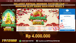 Bukti JP Kemenangan SLOT GAME MAHJONG WAYS2 02 OKT 24