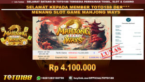 Bukti JP Kemenangan SLOT GAME MAHJONG WAYS 02 OKT 24