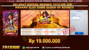Bukti JP Kemenangan SLOT GAME QUEEN OF BOUNTY 08 OKT 24