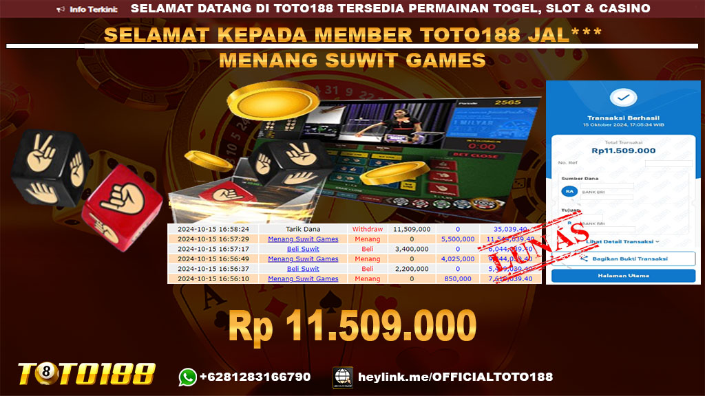 Bukti JP Kemenangan SUWIT GAMES 15 OKT 24