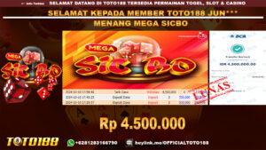 Bukti JP Kemenangan MEGA SICBO GAMES 10 OKT 24