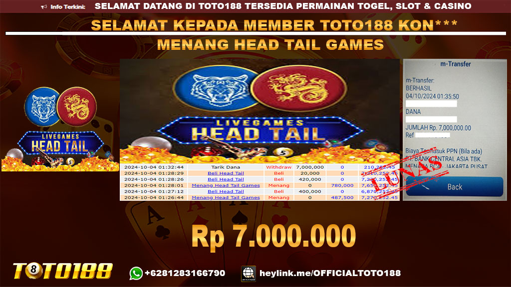 Bukti JP Kemenangan HEAD TAIL GAMES 04 OKT 24