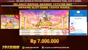 Bukti JP Kemenangan SLOT GAME 15000X MANIA 07 OKT 24