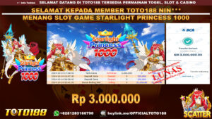 Bukti JP Kemenangan SLOT GAME STARLIGHT PRINCESS 1000 14 Okt 24