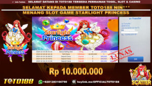 Bukti JP Kemenangan SLOT GAME STARLIGHT PRINCESS 24 Okt 24