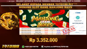 Bukti JP Kemenangan SLOT GAME MAHJONG WAYS 29 OKT 24