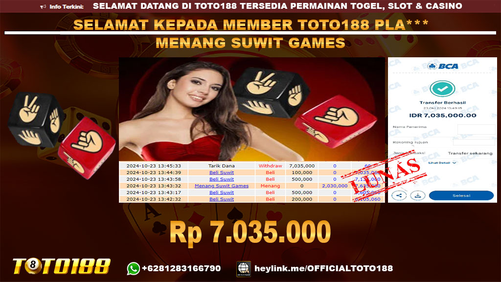 Bukti JP Kemenangan SUWIT GAMES 23 OKT 24