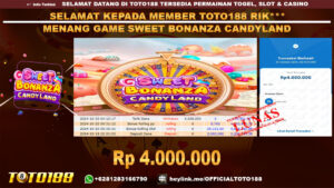 Bukti JP Kemenangan SWEET BONANZA CANDYLAND 20 Okt 2024